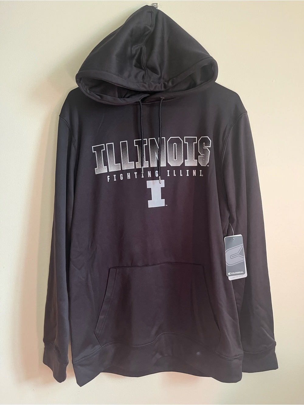 Colosseum Black Illinois Fighting Illini Pullover Hoodie